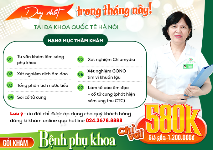 Gói khám phụ khoa Cao Cấp